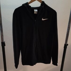 Nike Black Full-Zip Hoodie with White Logo